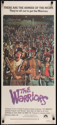 6p0536 WARRIORS Aust daybill 1979 Walter Hill, Jarvis artwork of the armies of the night!