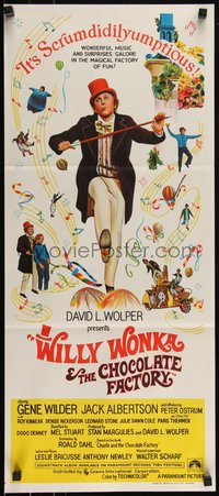 6p0538 WILLY WONKA & THE CHOCOLATE FACTORY Aust daybill 1971 Gene Wilder, it's scrumdidilyumptious!