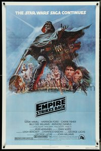 6p0996 EMPIRE STRIKES BACK style B NSS style 1sh 1980 George Lucas classic, art by Tom Jung!