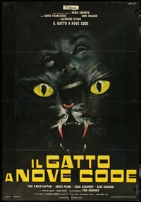 6p0139 CAT O' NINE TAILS Italian 1p 1971 Dario Argento's Il Gatto a Nove Code, different Franco art!