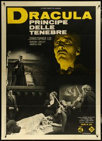 6p0399 DRACULA PRINCE OF DARKNESS Italian 1p 1966 different vampire Christopher Lee, ultra rare!