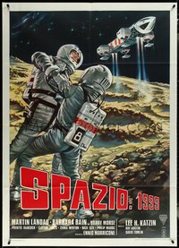 6p0147 JOURNEY THROUGH THE BLACK SUN Italian 1p 1976 Space: 1999, astronauts on moon, ultra rare!