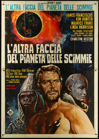6p0158 BENEATH THE PLANET OF THE APES Italian 2p 1970 completely different art of James Franciscus!