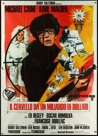 6p0159 BILLION DOLLAR BRAIN Italian 2p 1968 Michael Caine, Ken Russell, different Nano art!