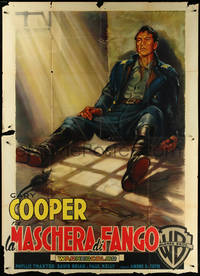 6p0422 SPRINGFIELD RIFLE Italian 2p 1953 different Martinati art of Gary Cooper in jail, rare!