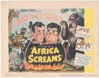 6p0542 AFRICA SCREAMS TC R1953 wacky art of Bud Abbott & Lou Costello, natives & gorilla, rare!
