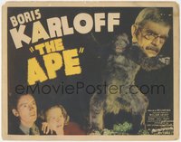 6p0543 APE TC 1940 great image of mad scientist Boris Karloff with fake gorilla Crash Corrigan!