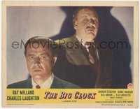 6p0620 BIG CLOCK LC #1 1948 best close up of creepy Charles Laughton looking at puzzled Ray Milland!