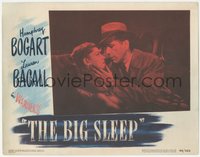 6p0623 BIG SLEEP LC #5 1946 c/u of Humphrey Bogart with hand on sexy Lauren Bacall's cheek, rare!