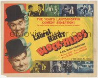 6p0545 BLOCK-HEADS TC R1947 Stan Laurel & Oliver Hardy try to explain themselves to Patricia Ellis