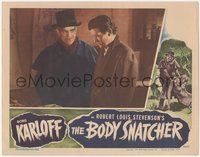 6p0627 BODY SNATCHER LC 1945 close up of creepy Boris Karloff in top hat with Russell Wade!