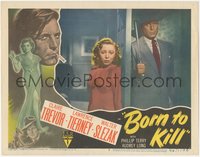 6p0632 BORN TO KILL LC #6 1946 Lawrence Tierney holds poker on other side of door from Isabel Jewell!