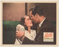 6p0633 BRASHER DOUBLOON LC #3 1947 best close up of George Montgomery embracing worried Nancy Guild!