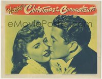 6p0640 CHRISTMAS IN CONNECTICUT LC 1945 romantic c/u of Barbara Stanwyck about to kiss Dennis Morgan!