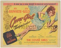 6p0554 COVER GIRL TC 1944 sexy full-length Rita Hayworth laying down with flowing red hair!