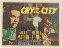 6p0556 CRY OF THE CITY TC 1948 Siodmak film noir, Victor Mature, Richard Conte & Shelley Winters!