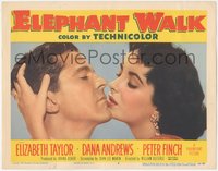 6p0654 ELEPHANT WALK LC #3 1954 best romantic close up of sexy Elizabeth Taylor & Dana Andrews!