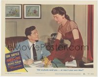 6p0657 FORCE OF EVIL LC #8 1948 John Garfield looks at sexy Marie Windsor sitting on his desk!