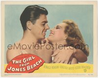 6p0660 GIRL FROM JONES BEACH LC #5 1949 best c/u of barechested Ronald Reagan & Virginia Mayo, rare!