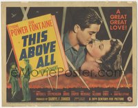 6p0603 THIS ABOVE ALL TC 1942 Tyrone Power & Joan Fontaine have a great great love in WWII, rare!