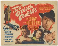 6p0607 TWO O'CLOCK COURAGE TC 1944 Anthony Mann film noir, Tom Conway, Ann Rutherford, Jean Brooks!