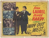 6p0610 WAY OUT WEST TC R1947 Stan Laurel & Oliver Hardy classic cowboy western comedy, rare!