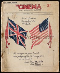 6p0282 CINEMA English exhibitor magazine January 2, 1919 Mrs. Charlie Chaplin, Sessue Hayakawa!