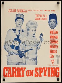 6p0235 CARRY ON SPYING New Zealand daybill 1964 English spy spoof w/sexy agent O-O-Oh, ultra rare!
