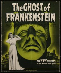 6p0043 GHOST OF FRANKENSTEIN pressbook 1942 huge close up of Lon Chaney Jr. as the monster, rare!