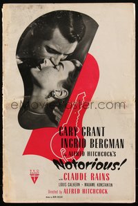 6p0051 NOTORIOUS pressbook 1946 Cary Grant & Ingrid Bergman, Alfred Hitchcock World War II classic!