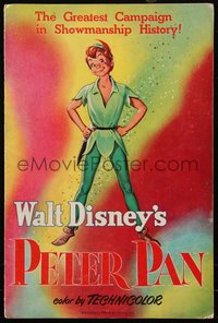 6p0054 PETER PAN pressbook 1953 Walt Disney & J.M. Barrie's boy who would not grow up, rare!