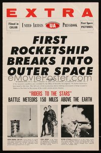6p0059 RIDERS TO THE STARS pressbook 1954 William Lundigan breaks into outer space w/ gravity zero!