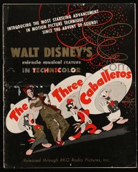 6p0069 THREE CABALLEROS pressbook 1944 Disney, Donald Duck, Panchito & Joe Carioca, ultra rare!