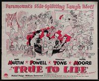 6p0071 TRUE TO LIFE pressbook 1943 Hirschfeld art Paramount stars + Rube Goldberg art, ultra rare!