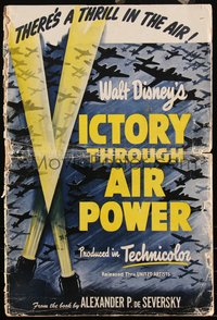 6p0072 VICTORY THROUGH AIR POWER pressbook 1943 most fascinating WWII story Disney ever told, rare!