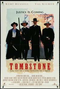 6p1255 TOMBSTONE DS 1sh 1993 Kurt Russell as Wyatt Earp, Val Kilmer as Doc Holliday!