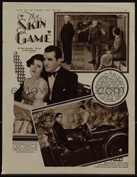 6p0309 SKIN GAME /CHANCE OF A NIGHT TIME English trade ad 1931 director Alfred Hitchcock, country of origin, ultra rare!