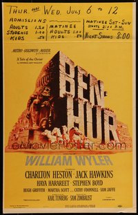 6p0078 BEN-HUR WC 1960 Charlton Heston, William Wyler classic epic, Smith chariot & title art!