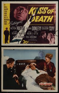 6p0791 KISS OF DEATH 8 LCs 1947 Victor Mature, Brian Donlevy, Coleen Gray, film noir classic!