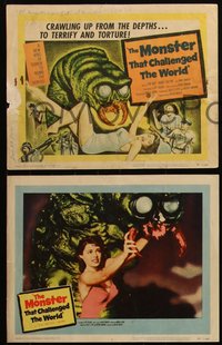 6p0799 MONSTER THAT CHALLENGED THE WORLD 8 LCs 1957 great images of the creature in most scenes!