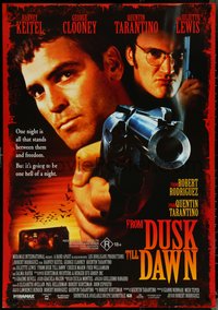 6r0087 FROM DUSK TILL DAWN Aust 1sh 1995 George Clooney with smoking gun & Quentin Tarantino, vampires!