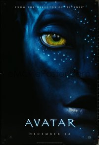 6r0617 AVATAR teaser DS 1sh 2009 James Cameron directed, Zoe Saldana, close-up image of Neytiri!