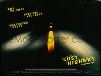 6r0046 LOST HIGHWAY DS British quad 1997 directed by David Lynch, cool image of night driving!