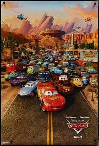 6r0670 CARS advance DS 1sh 2006 Walt Disney Pixar animated automobile racing, great cast image!