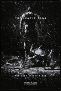 6r0686 DARK KNIGHT RISES teaser DS 1sh 2012 Tom Hardy as Bane, cool image of broken mask in the rain!
