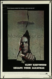 6r0709 ESCAPE FROM ALCATRAZ 1sh 1979 Eastwood busting out by Lettick, Don Siegel prison classic!