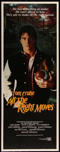 6r0245 ALL THE RIGHT MOVES insert 1983 young high school football player Tom Cruise, ultra rare!