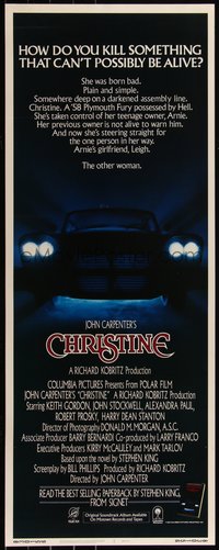 6r0248 CHRISTINE int'l insert 1983 written by Stephen King, directed by John Carpenter, creepy car image