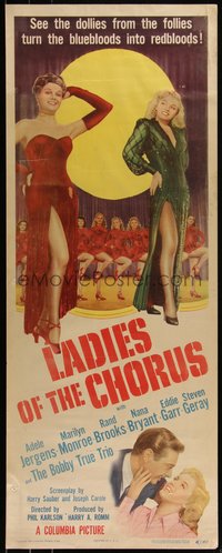 6r0260 LADIES OF THE CHORUS insert 1948 c/u of Marilyn Monroe & full-length w/Adele Jergens!