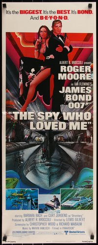 6r0269 SPY WHO LOVED ME insert 1977 great art of Roger Moore as James Bond by Bob Peak!